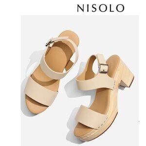 Brand New! Anthropologie Nisolo all day open toe clog heels size 8